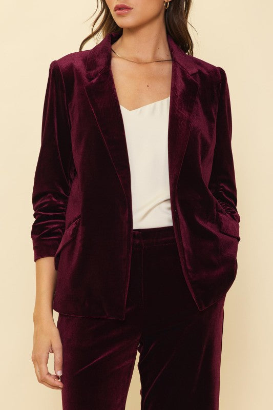 Velvet Bunched Blazer
