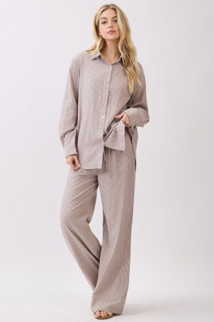 Stripe Draw String Pants