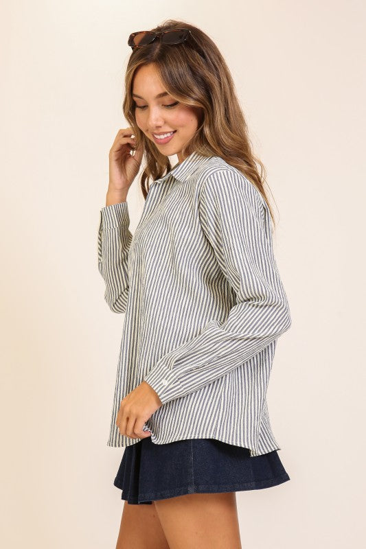 Striped Collared Shirt