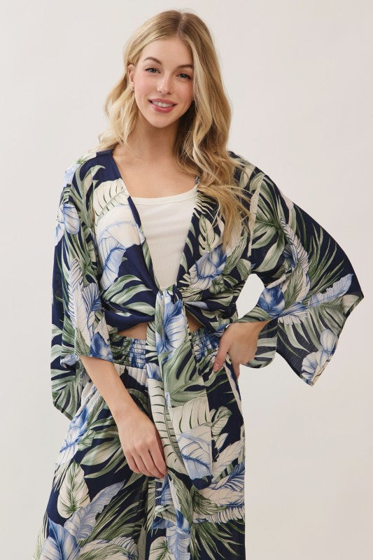 Short Kimono Tie Cardigan