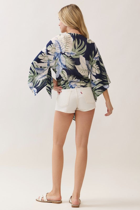 Short Kimono Tie Cardigan