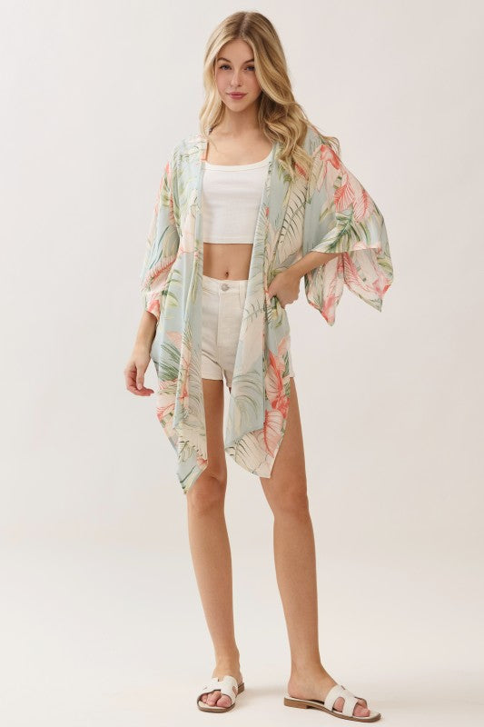 Short Kimono Tie Cardigan