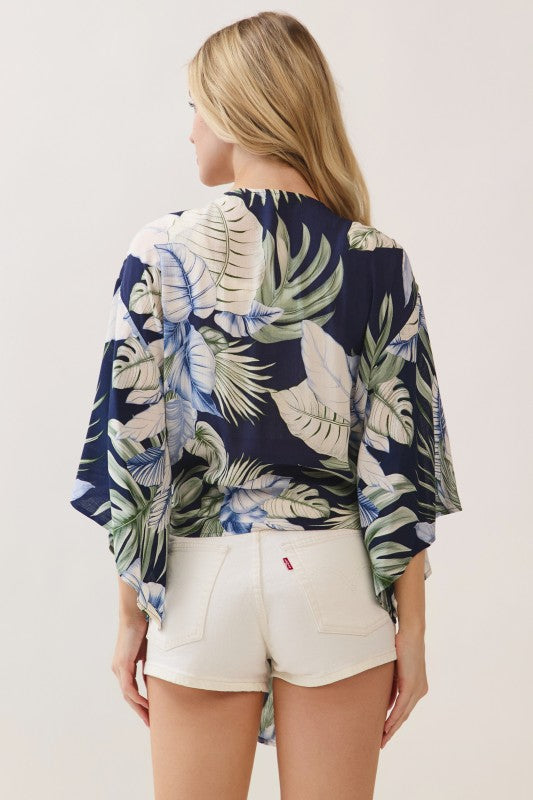Short Kimono Tie Cardigan