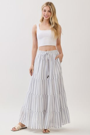 Tiered Stripe Skirt