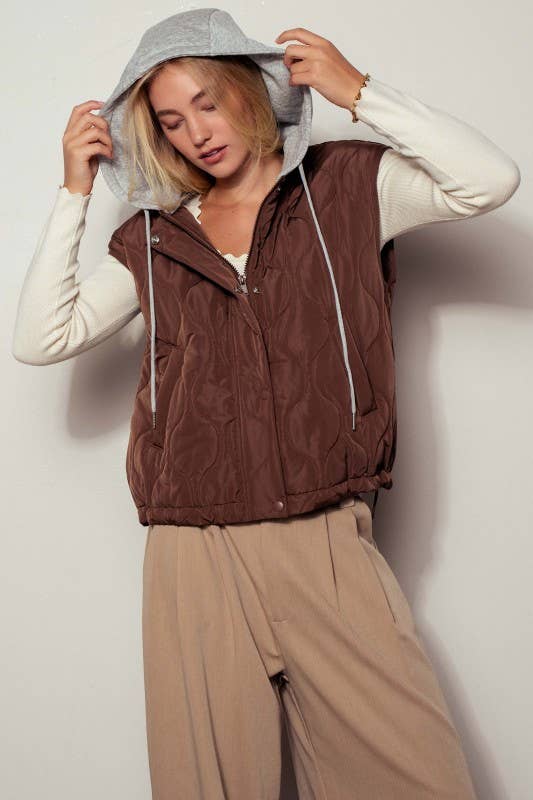 Quilted Western Hooded Vest