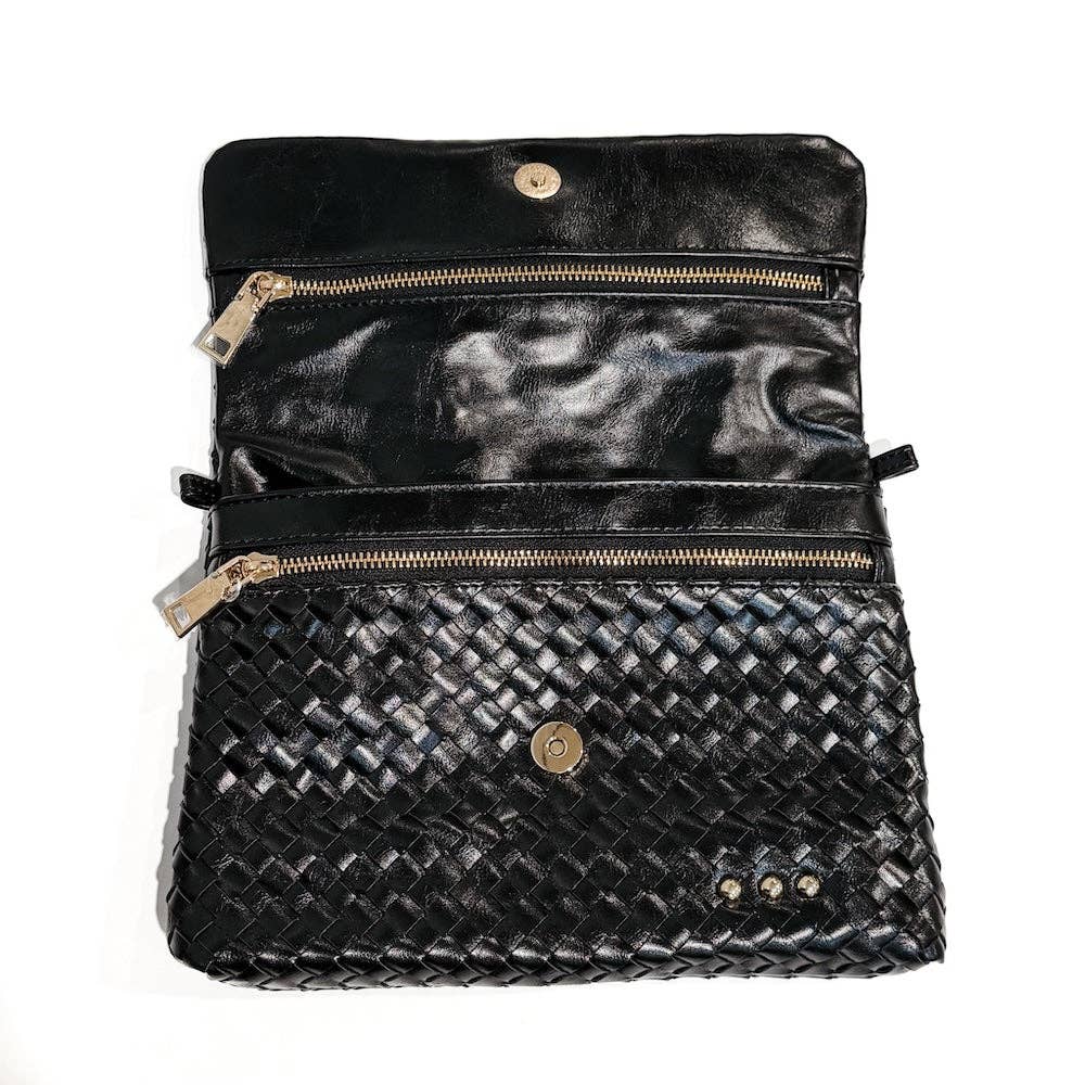 Woven Flap Crossbody