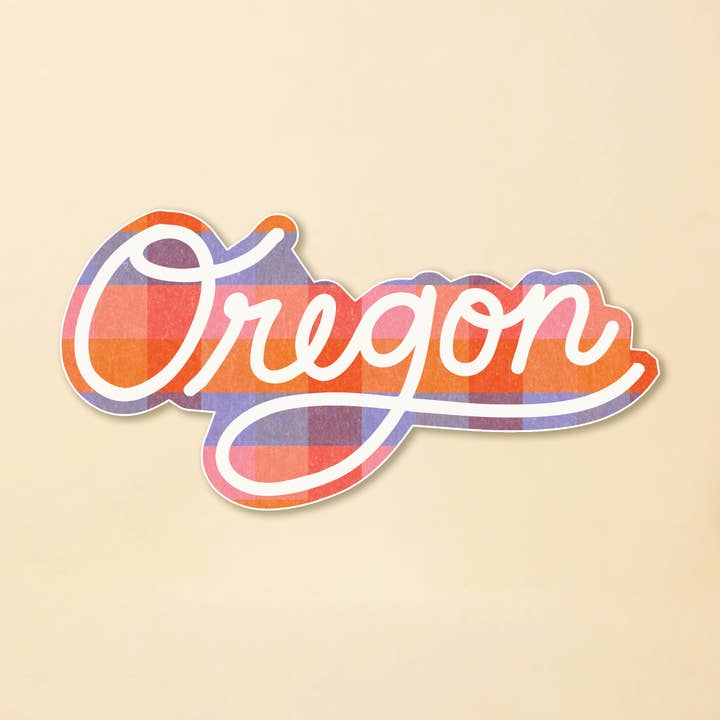 Oregon Plaid Sticker