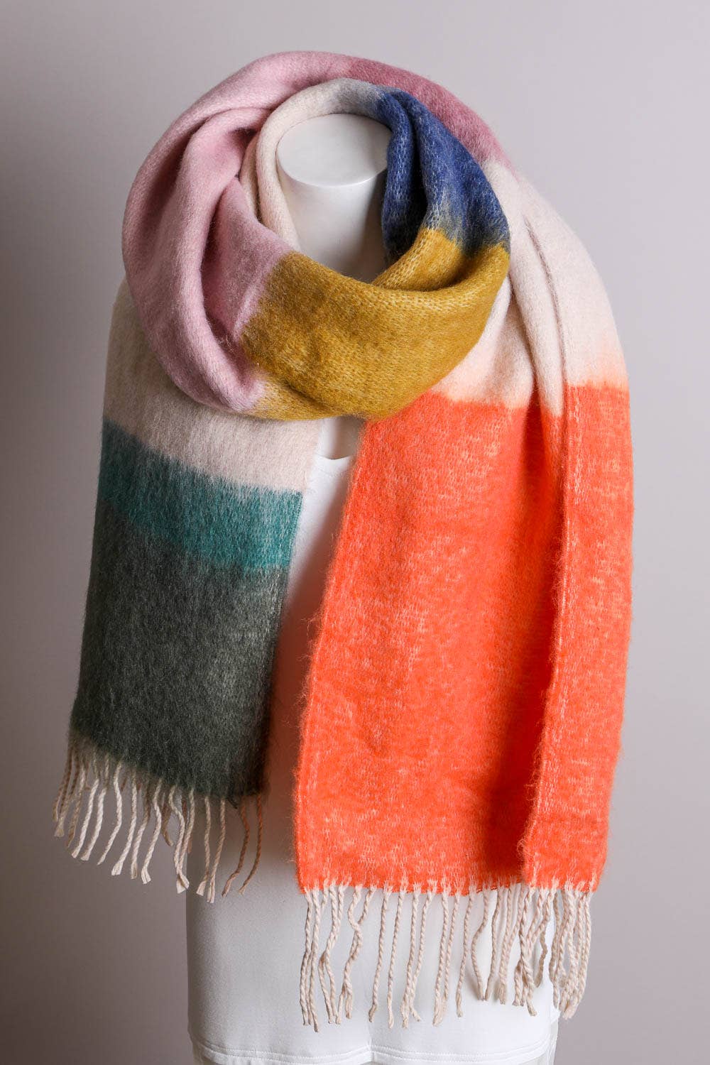 Winter Color Block Scarf