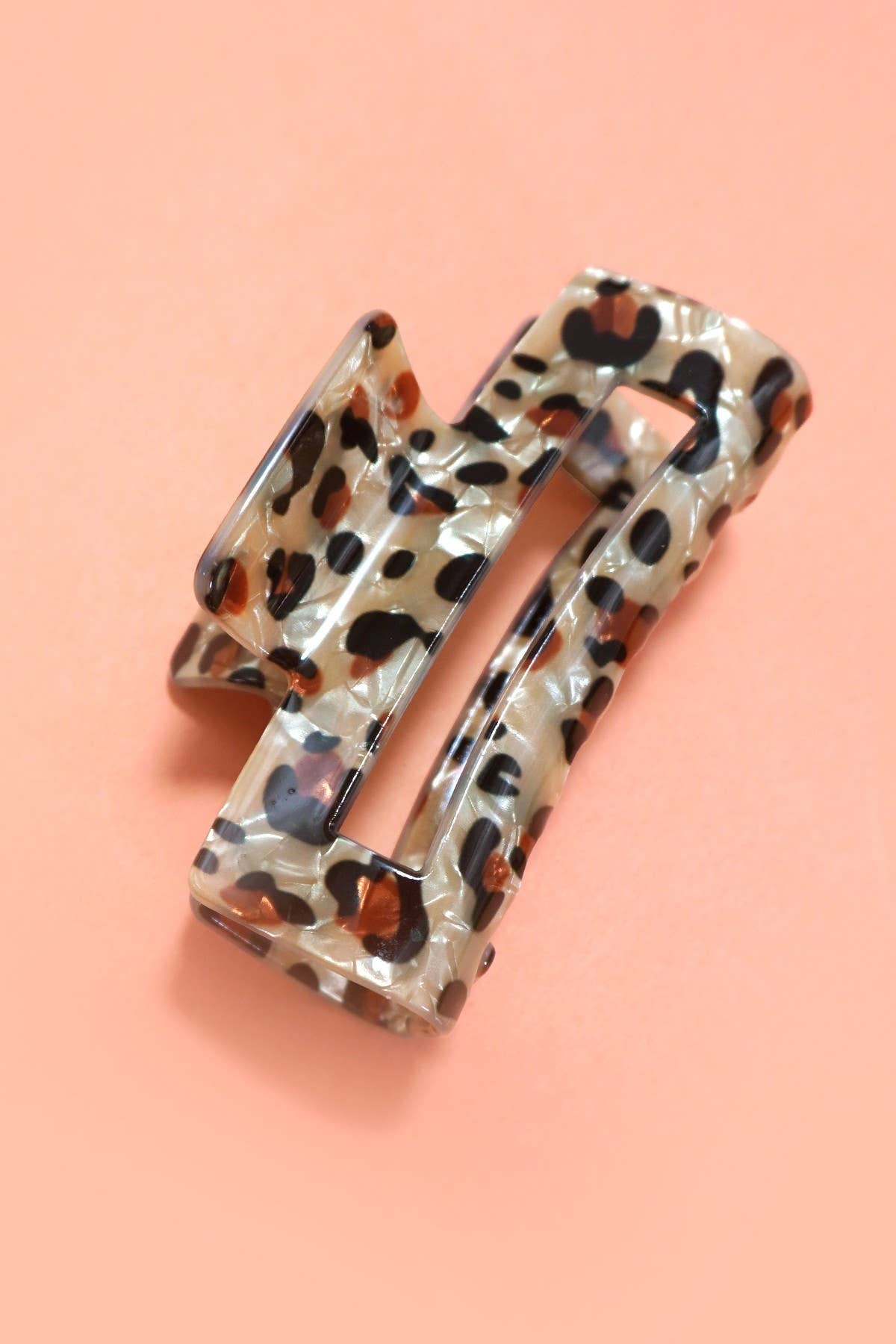 Rectangle Leopard Claw Clips