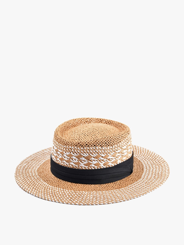 Zia Two-Tone Boater Hat