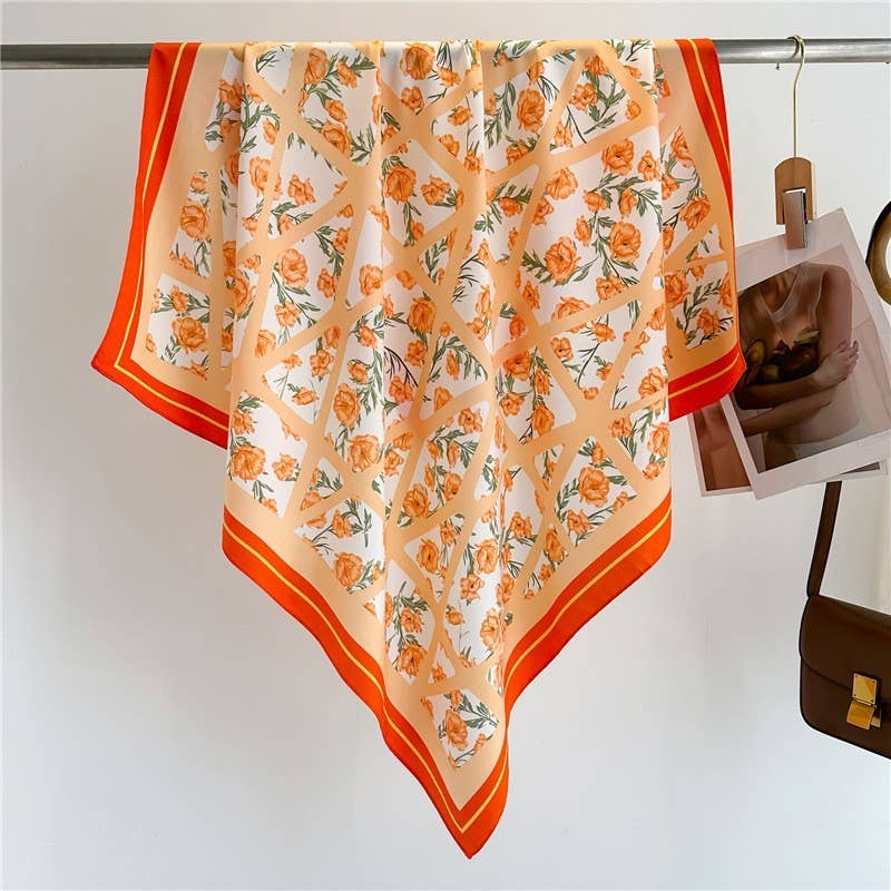 Oversized Floral Print Scarf