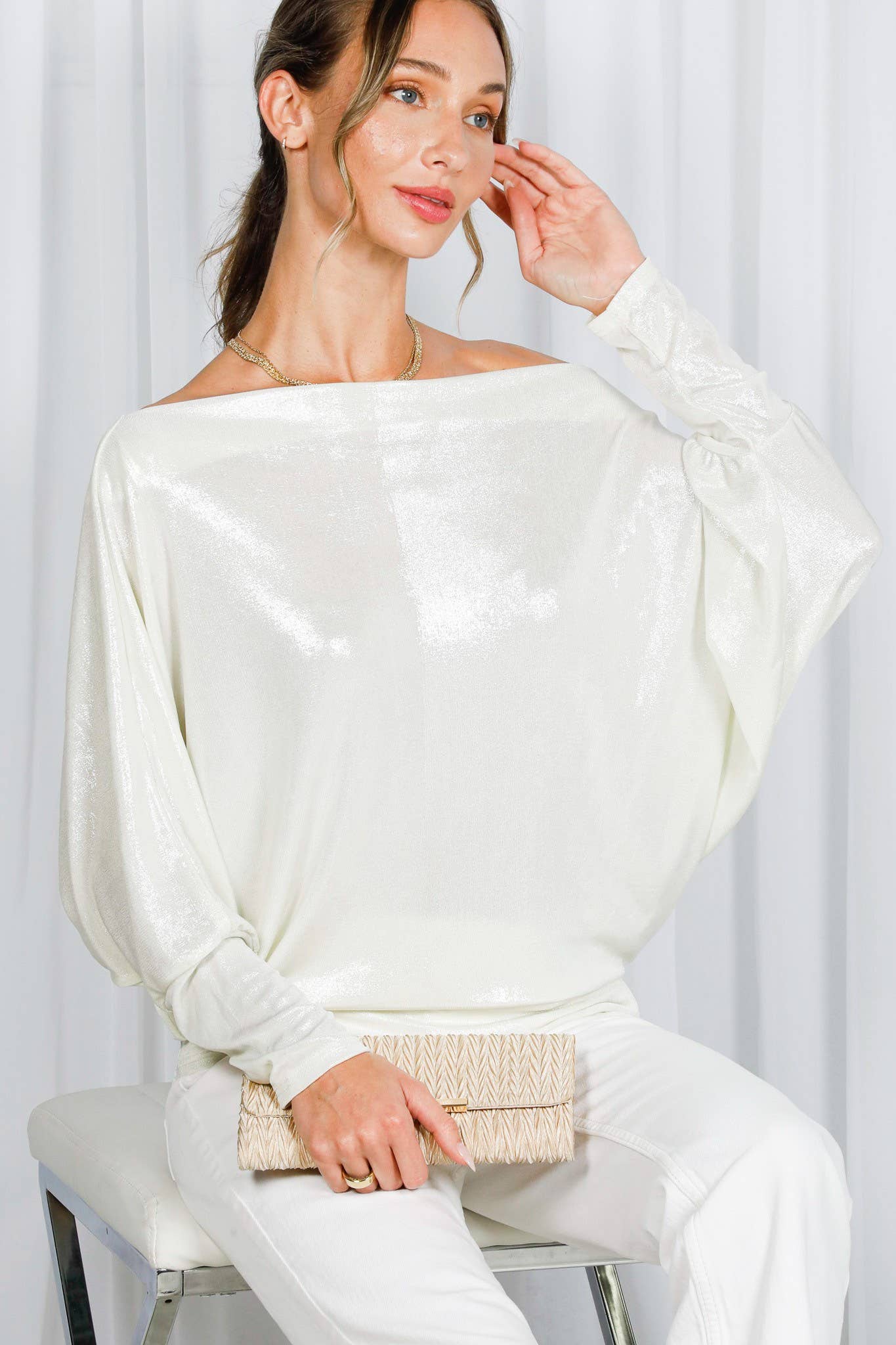 Dolman Foil Knit Top
