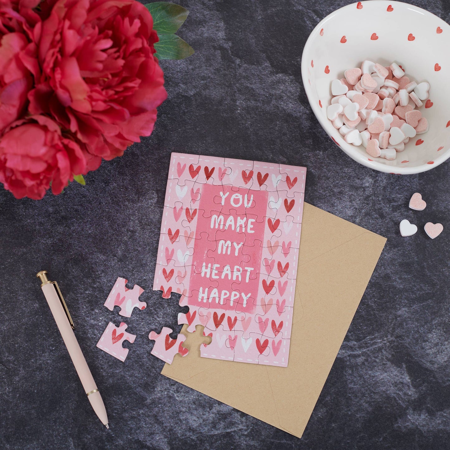 Heart Happy Puzzle Card