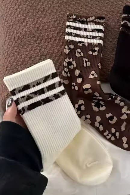 Animal Leopard Crew Socks