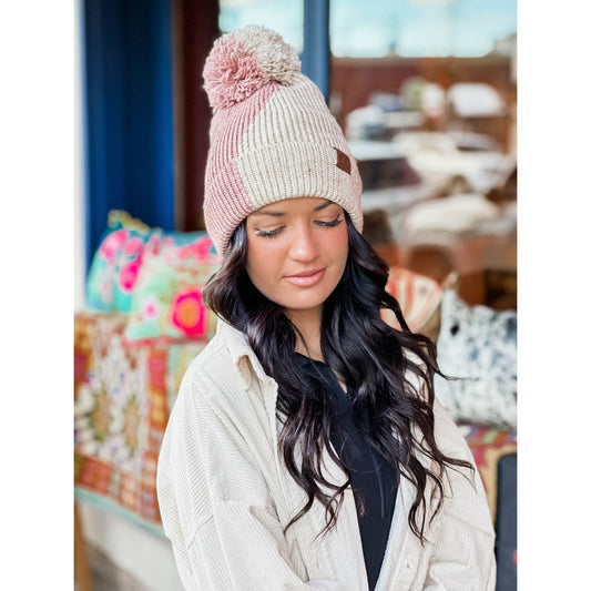 Two Tone Knit Beanie