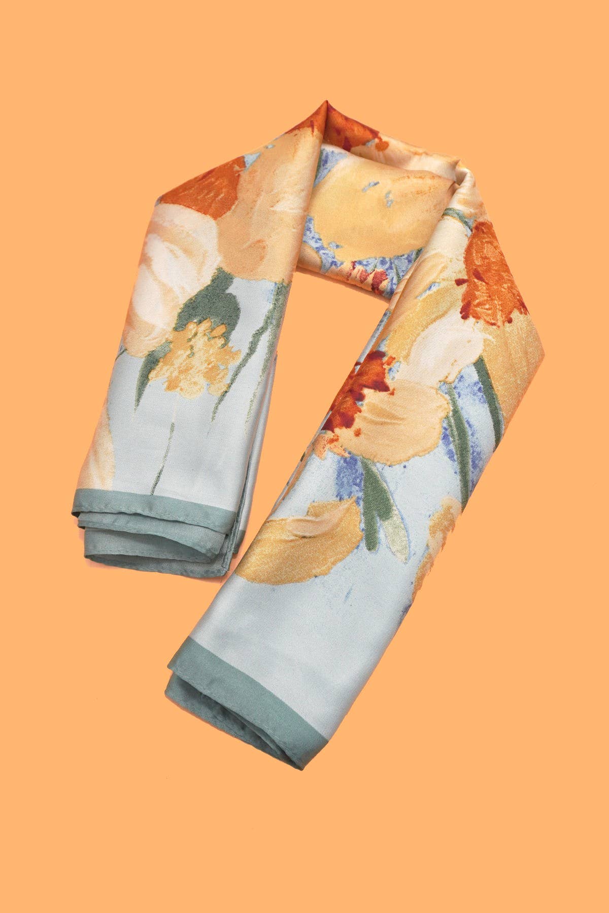 Large Floral Print Scarf