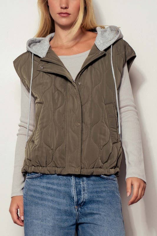 Quilted Western Hooded Vest