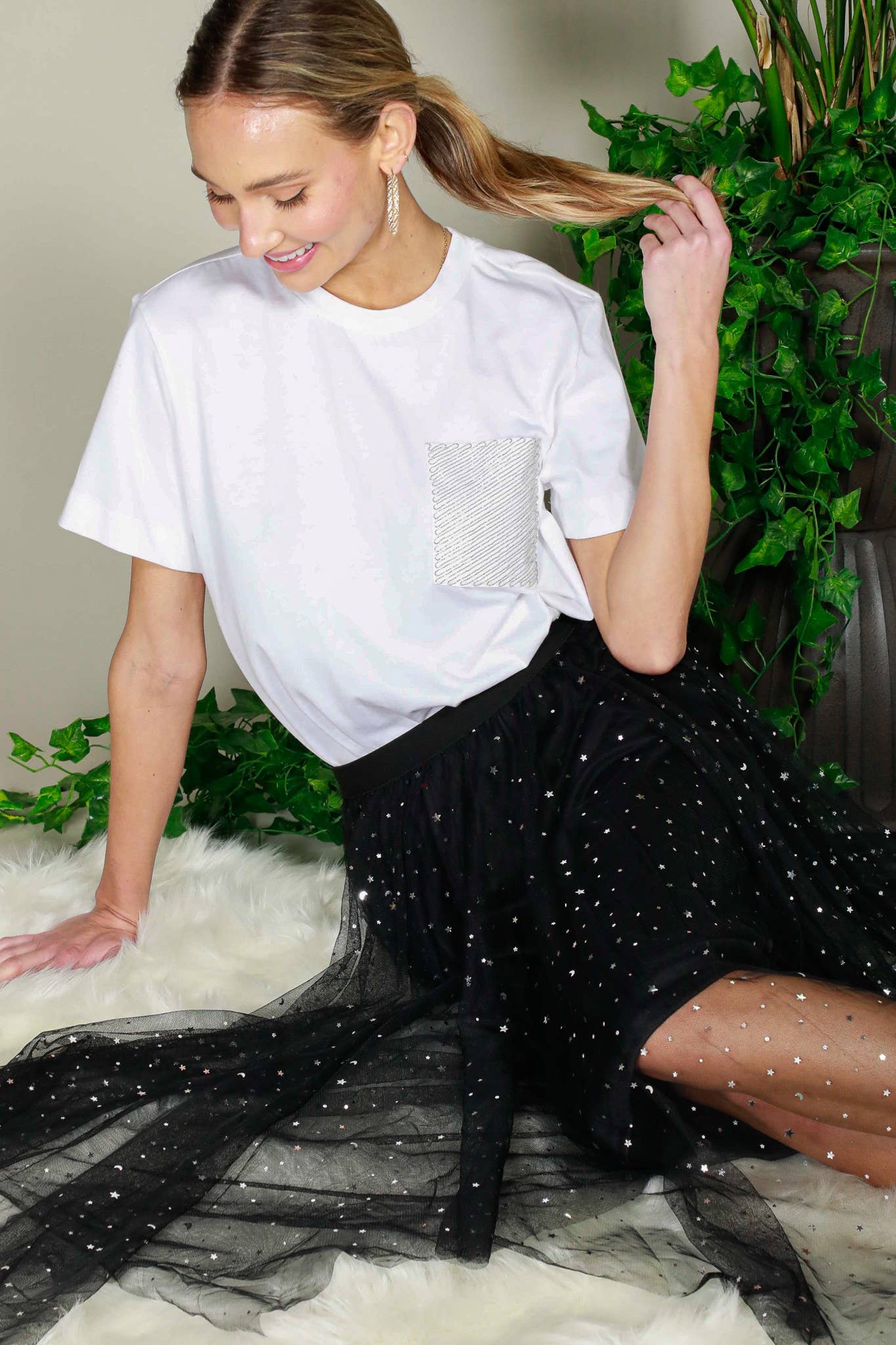 Star Glitter Mesh Skirt