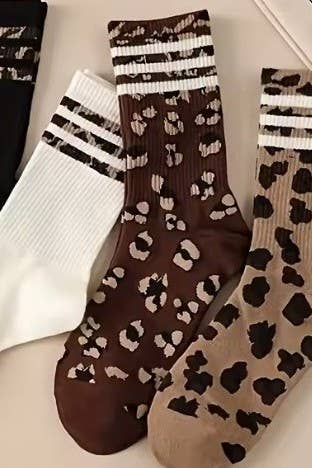 Animal Leopard Crew Socks