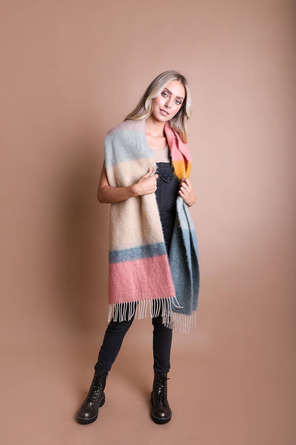 Winter Color Block Scarf