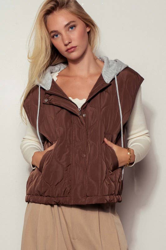 Quilted Western Hooded Vest