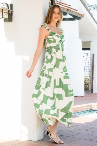 Ruffle Strap Tiered Dress