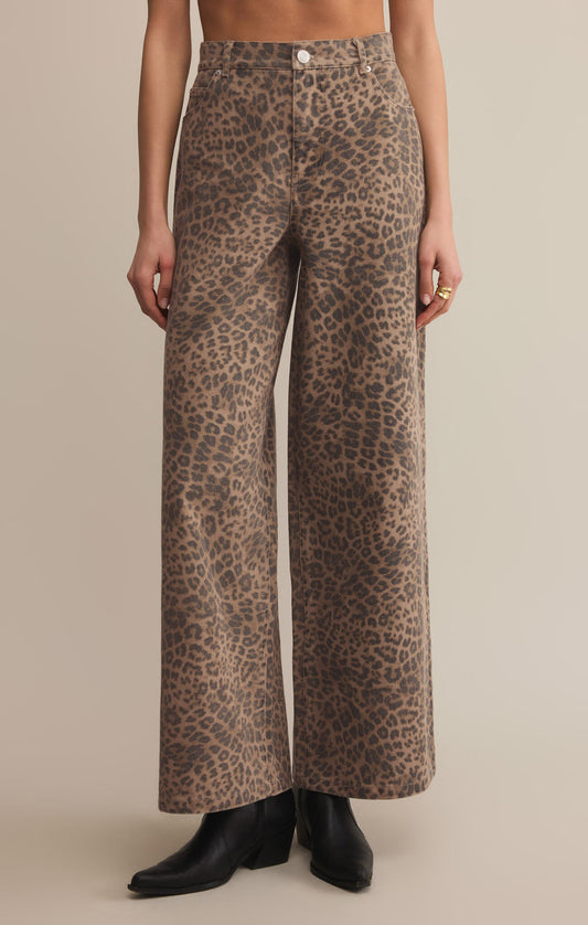 Denim Leopard Pant