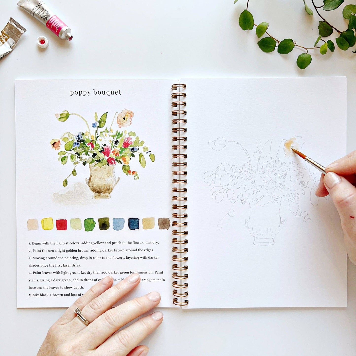 Watercolor Bouquets Workbook