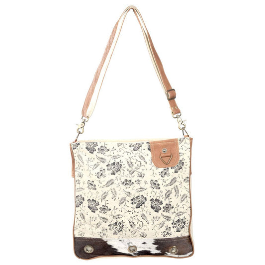 Cowhide Trim Shoulder Bag