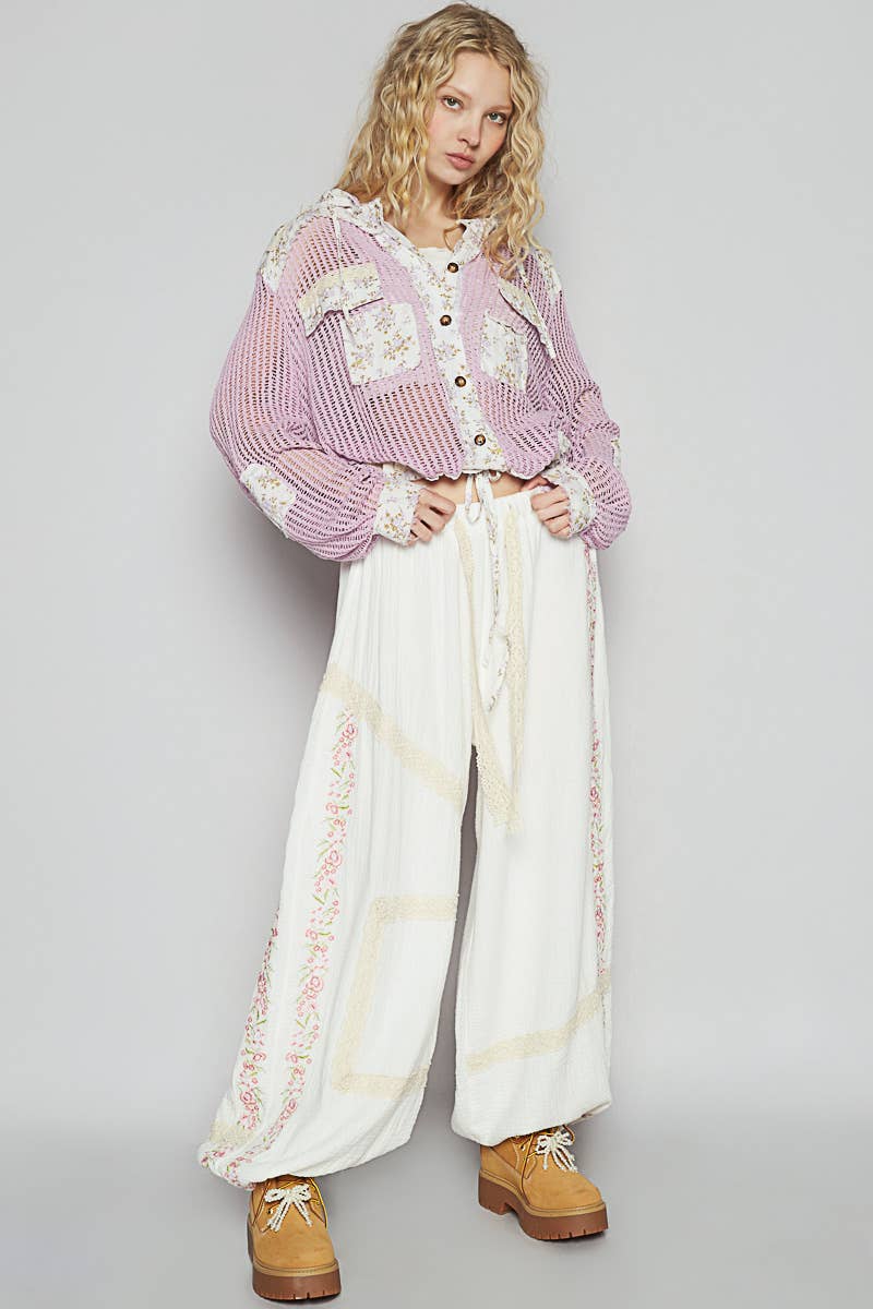 Floral Print Crochet Jacket