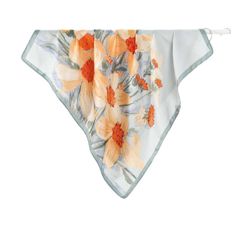 Large Floral Print Scarf