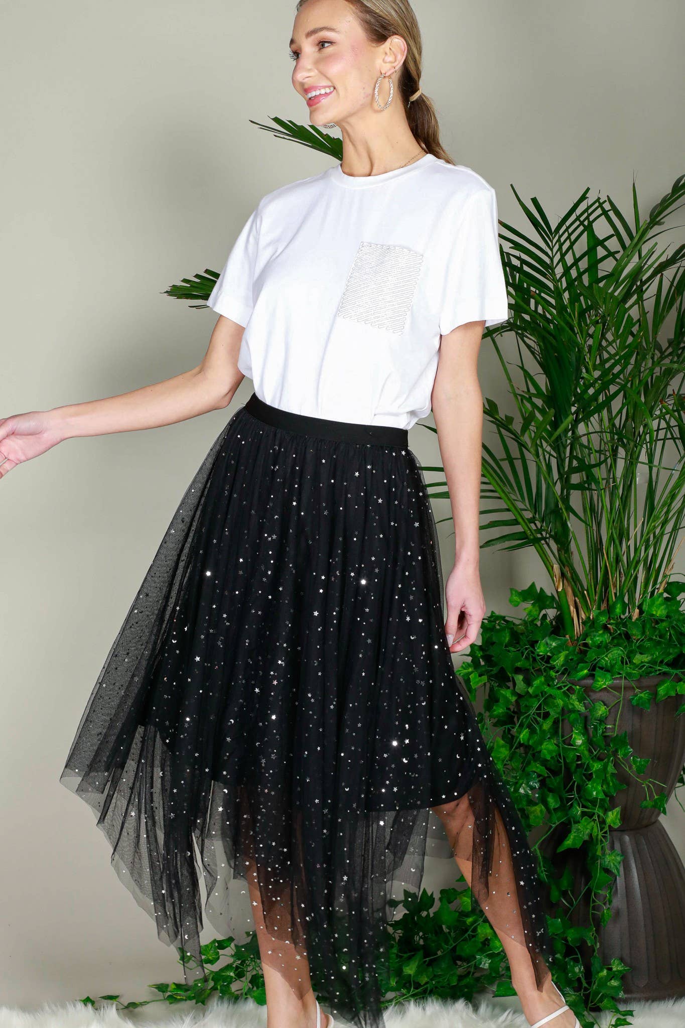 Star Glitter Mesh Skirt