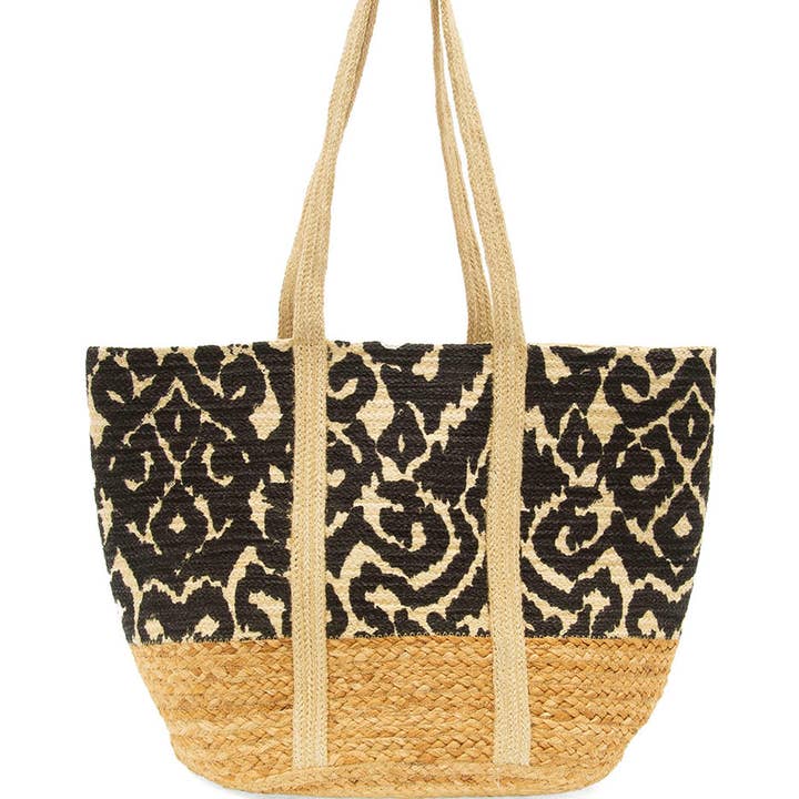 Geo Vines Jute Tote