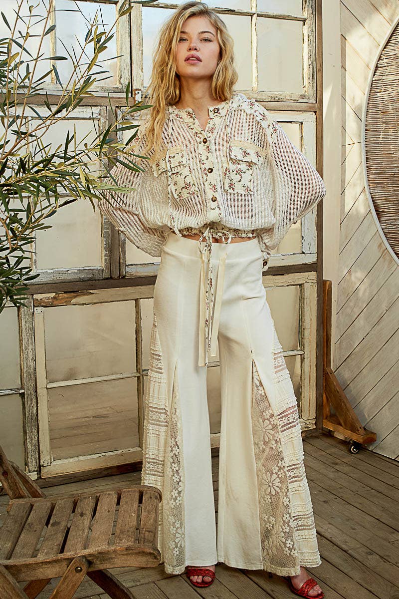 Floral Print Crochet Jacket