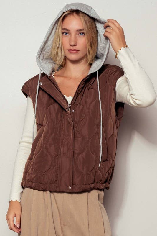 Quilted Western Hooded Vest
