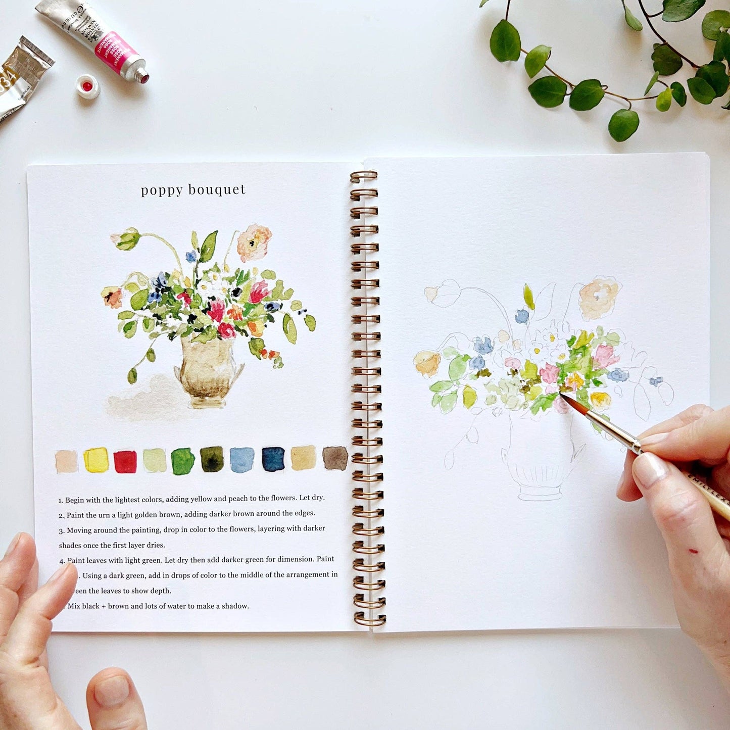 Watercolor Bouquets Workbook