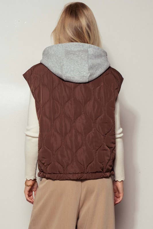 Quilted Western Hooded Vest