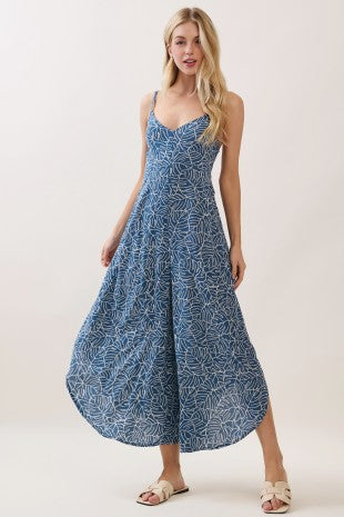 Leaf Printed Cami Jumpsuit