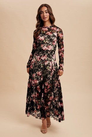 Floral Mock Neck Maxi