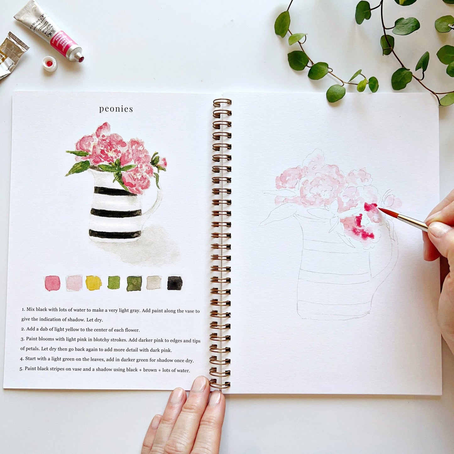 Watercolor Bouquets Workbook