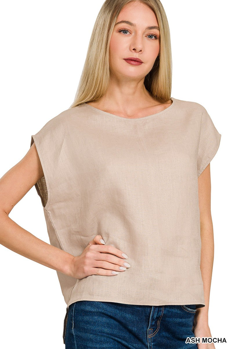 Linen Sleeveless Top