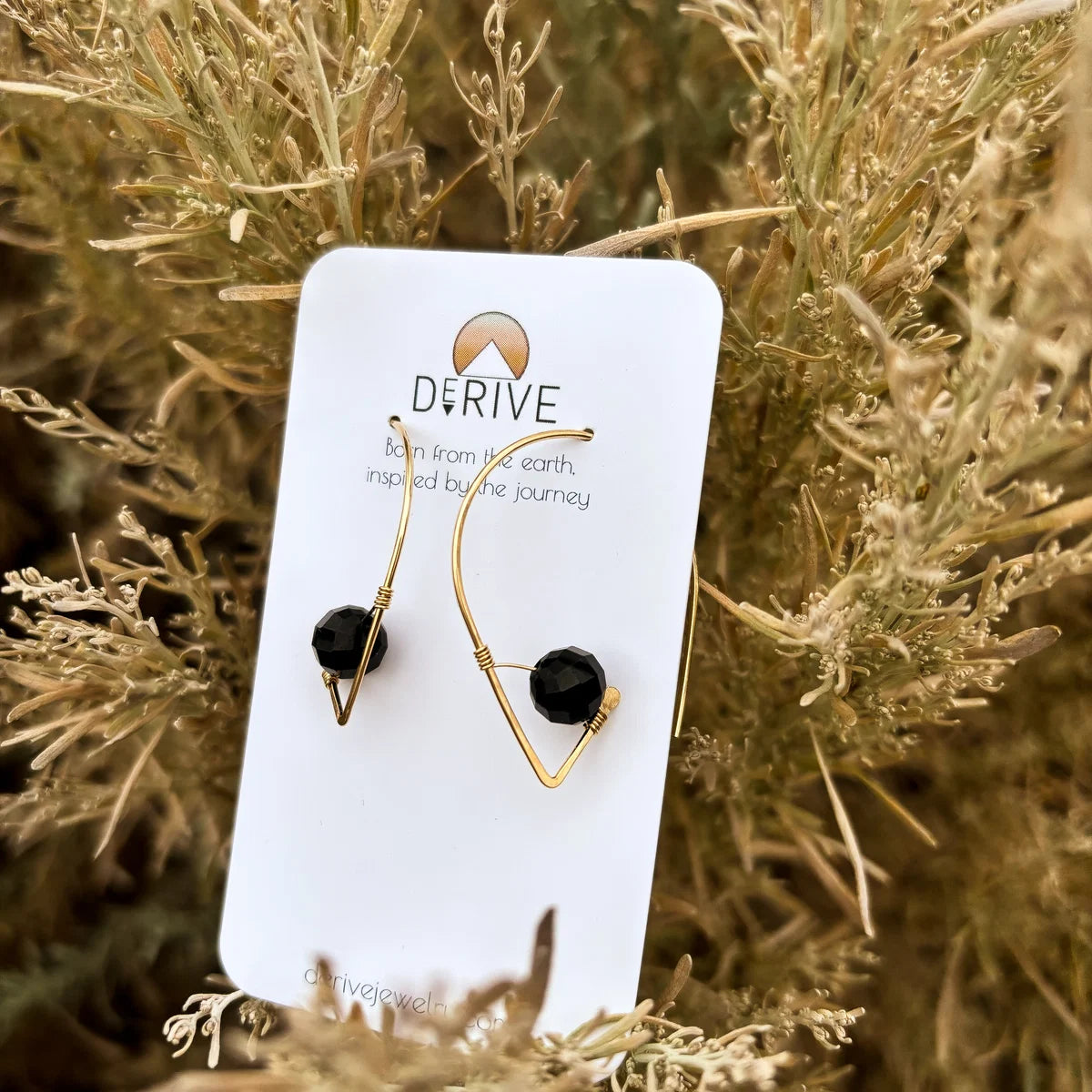 Curved Black Tourmaline Threaders