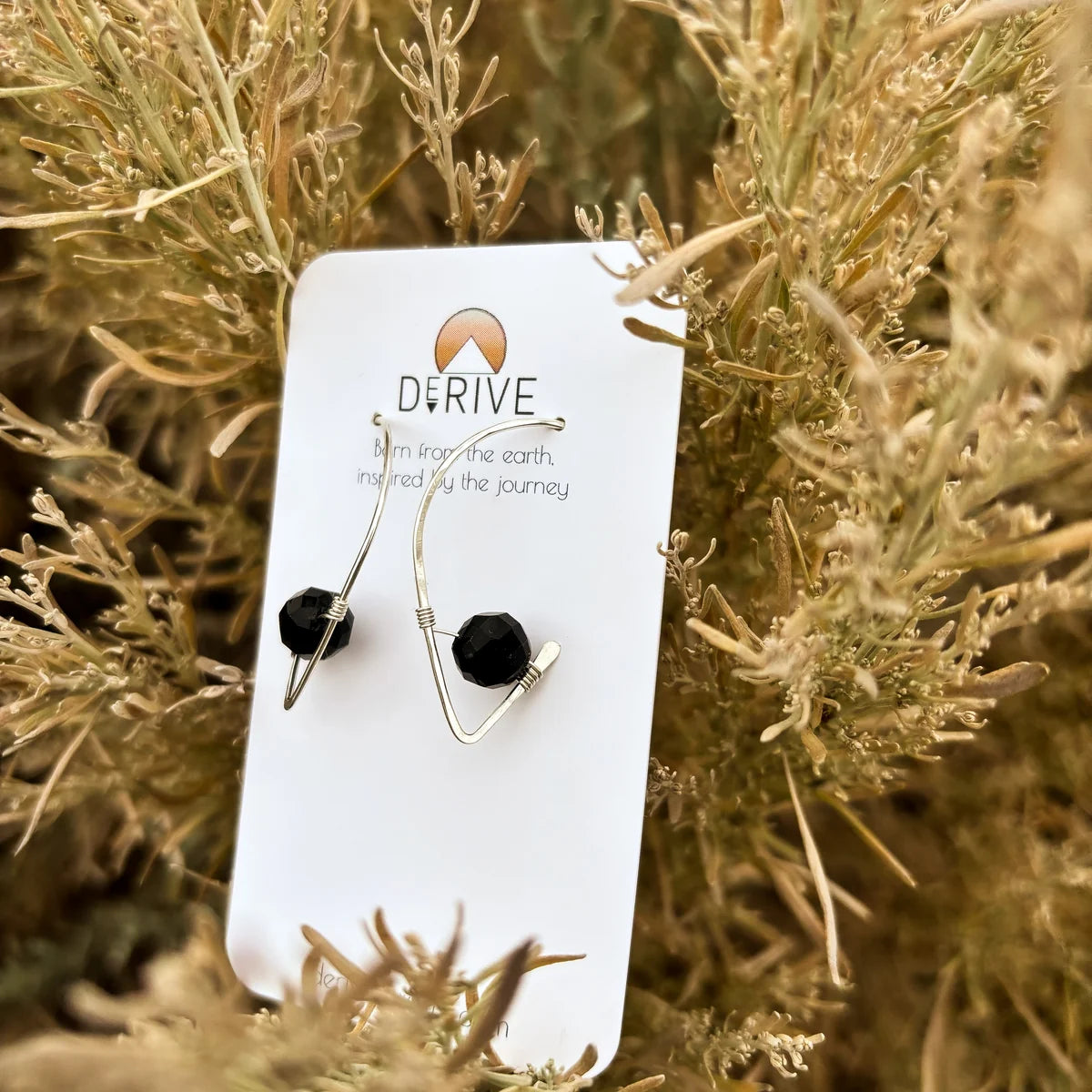 Curved Black Tourmaline Threaders