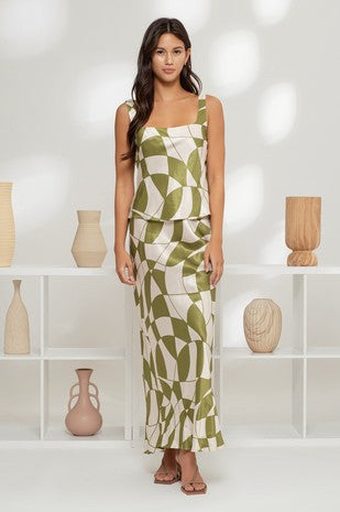 Geo Checkered Satin
