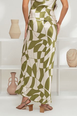 Geo Checkered Skirt