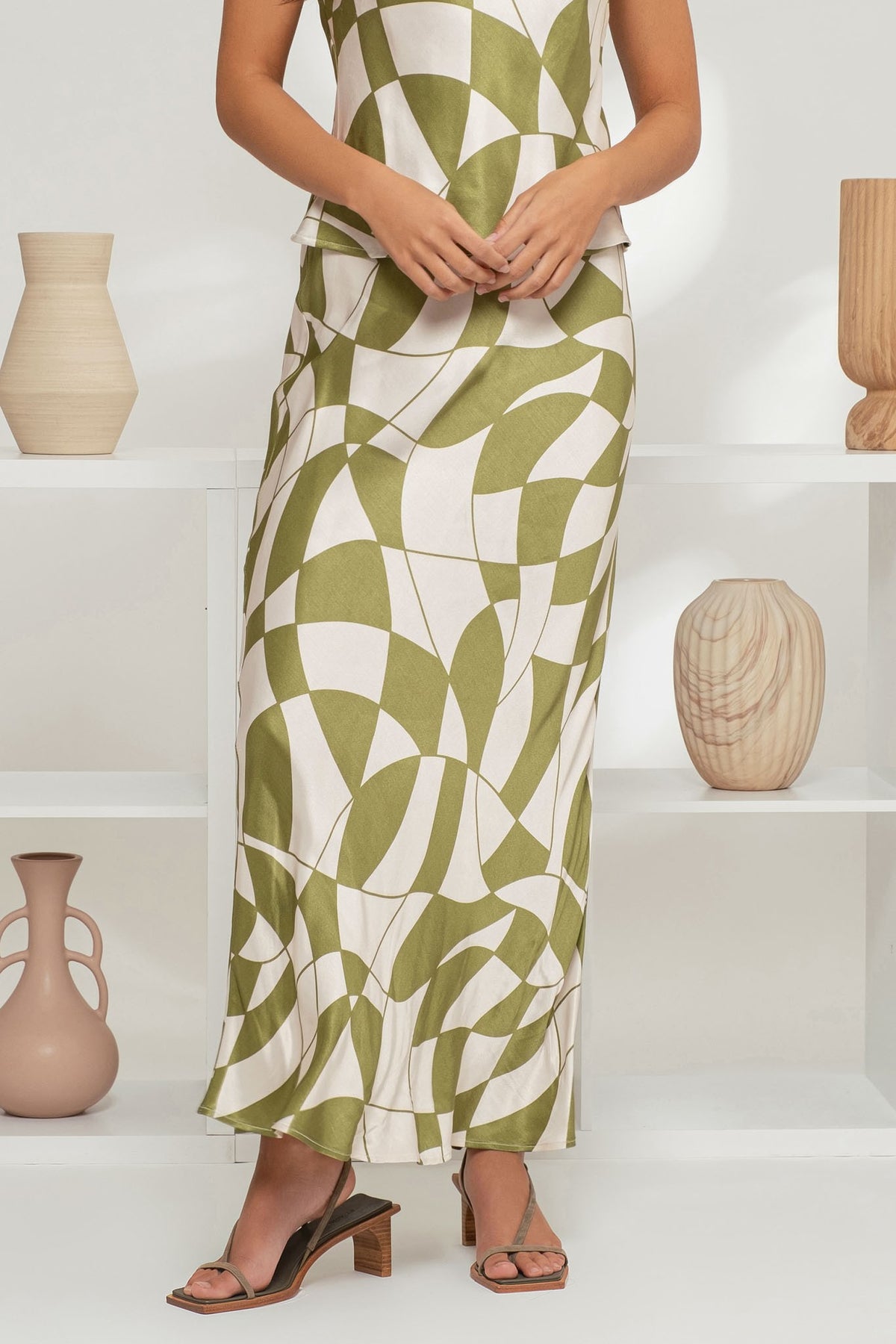Geo Checkered Skirt