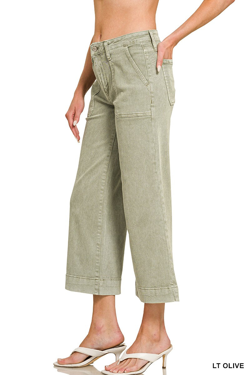 Cropped Denim Pants