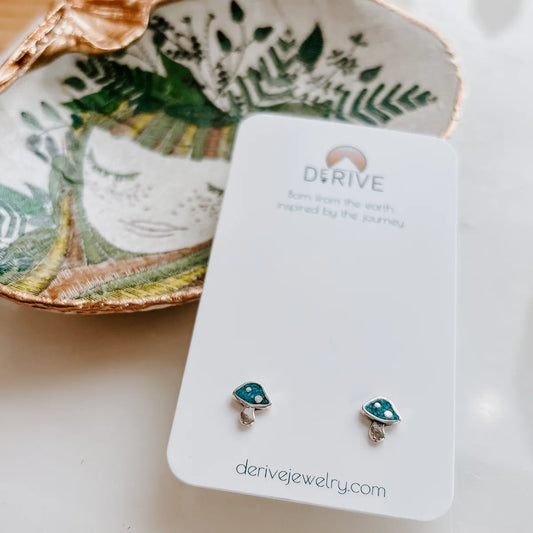 Turquoise Mushroom Studs