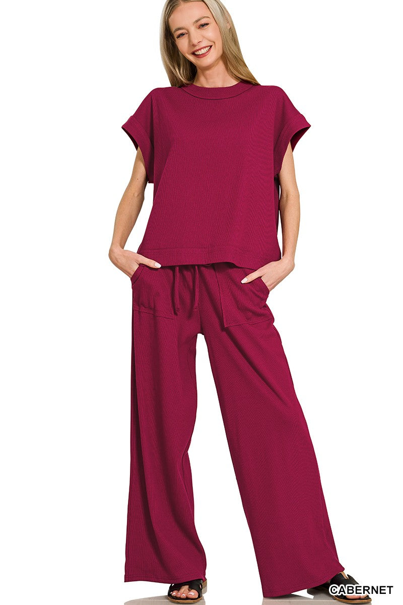 Ribbed Tee Pants Set