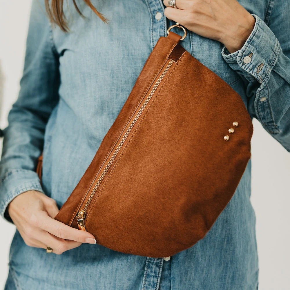 Hair-on-Hide Westlyn Bum Bag - Brown
